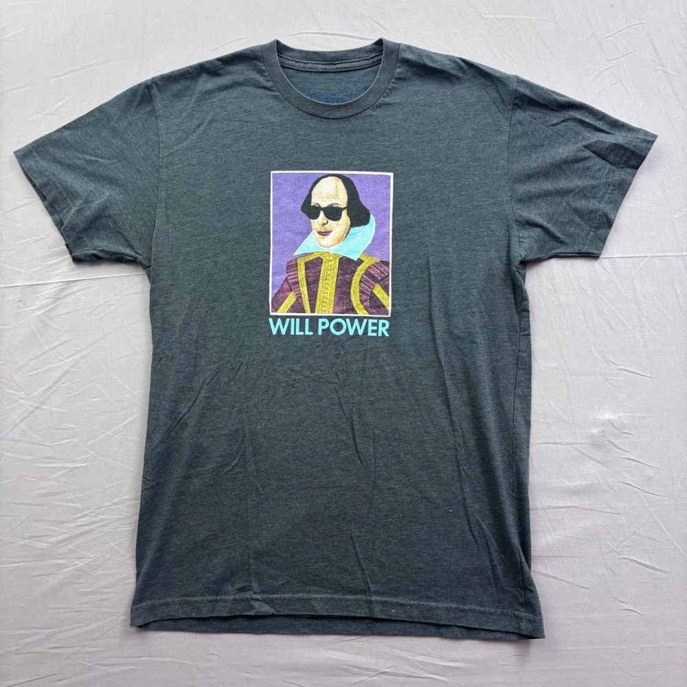 Something Rotten Broadway Musical Will Power Shakespeare T-Shirt Gray Small